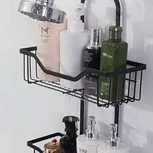 3 Layer Bathroom Hanging Shower Organizer Over Head Shower Caddy Detachable Shelves Shower Storage Rack Basket with Hook for Razor Sponge Rustproof
