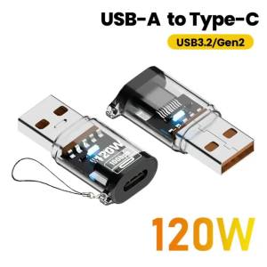 120W Fast Charging USB 3.2 to Type C Adapter OTG 10GB High Speed Data Audio Transfer For PC Tablet Xiaomi Huawei USB C Converter