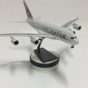 2025JASON TUTU 46cm Qatar Airbus 380 Plane Model Airplane Model Aircraft Model 1/160 Scale Diecast Resin Airplanes Planes W Light