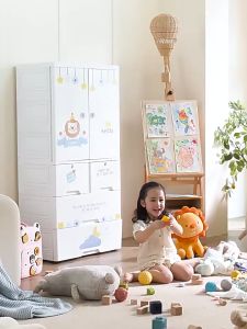 ตู้เสื้อผ้า IKEAA เด็ก ตู้เก็บของ ลาย การ์ตูน หยัดพื้น เคลื่อนย้าย สะดวก ไม่ใช่เสียง