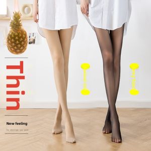 JIAZINI | Spring Autumn Womens Thin Summer Anti-Catch Thread Black Sunscreen Beauty Skin Pineapple Patterned Pantyhose Leg Meat Color