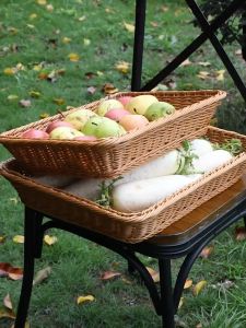 Handmade Bread Cover Wicker Basket Hand Woven Basket Picnic Basket Fruits Vegetable Storage Basket Kitchen Storage