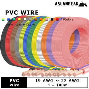 12Colors 100m/roll Copper wire Soft Pure Copper cable Speaker Audio Power socket Extension cord PVC insulation Electrical wires