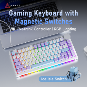 AJAZZ | AJAZZ AK820V2 Magnetic Hall Effect Wired Gaming Keyboard 8K Report Rate Ultra-Low Latency eSports Keyboard
