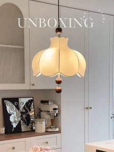 Japanese Wabi-sabi French Vintage Flower Pendant Light Hanging Chandelier Lampu Gantung Kitchen Dining Bedroom WCC