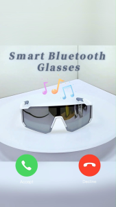 Bluetooth Smart Sunglasses with Earphone Function High-Tech Audio Call & Music Smart Glasses for Sports Cycling Running
