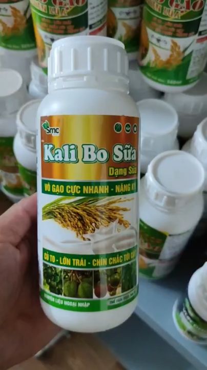 Phân bón vi lượng Kali Bo Sữa 500ml, chống rụng hoa, trái non, tăng tỷ lệ đậu trái, giúp trái chắc khỏe, đẹp mã, chống thối trái, sẹo trái, rụng trái do thiếu hụt vi lượng
