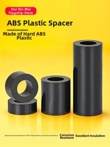 Black ABS Plastic Isolation Gasket Round Hollow Cylinder