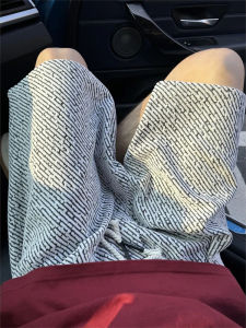 Summer Knitted Loose Casual Zebra Stripe Mens Shorts Youth Vitality High End Small Audience Black White Spotting Pants