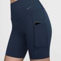 Nike Women's Universa Medium-Support High-Waisted 8" Biker Shorts with Pockets - Armoury Navy [DQ5995-478]. 