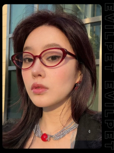 Evil Pet | Cat Eye Red Plain Eyewear Womens Slimming Anti-Myopia Blue Light Blocker Glasses