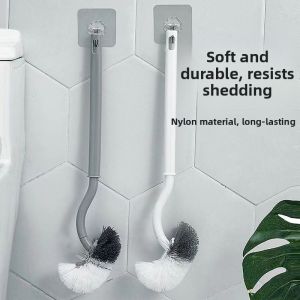 Japanese Style Curved Toilet Brush with Soft Bristles for Multi-Purpose Wall-Mounted Cleaning