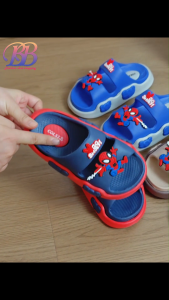 【BB】 Kids Fashion Spider-Man Sandals Boys Double Strap Non Slip Lightweight Soft Soled Slippers Footwear Walking Shoes#718-4