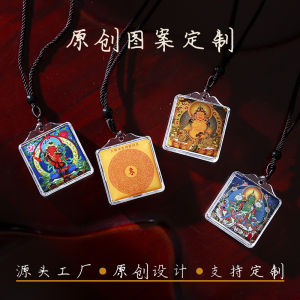 Colorful Manjushri Pendant Yellow Wealth Deity Green Tara Medicine Buddha Guanyin Charm Detachable Gau Box Zodiac Necklace