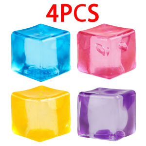 Squishy Transparent Jelly Cube Stress Relief Fidget Toy Soft Clear Ice Cube Squeeze Toy Anti Anxiety Decompression Sensory Toy