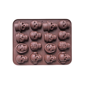 1pc 16 hole (skull) shaped silicone mold DIY non stick mold used for gummies chocolates candies