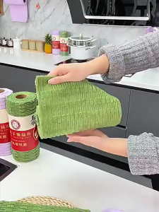 Disposable Kitchen Cleaning Cloth 20Pcs Bamboo Velvet Roll Weekly Replace Absorbent Towel Home