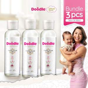 PROMO PAKET BUNDLE ISI 3 PCS 100ML MINYAK TELON DOODLE GREEN TEA ORIGINAL