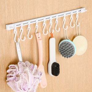 Yolanda【มีสินค้าในสต๊อก】 ราวแขวนอเนกประสงค์ ราวแขวนของในครัว เลื่อนได้ ตะขอปรับฟรี รูปตัว S ตะขอ Kitchen hook