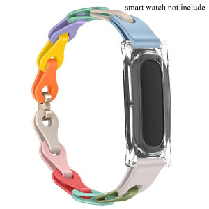 PC Case+Silicone Strap for Google Fitbit Air Chain Link Watch Band Soft Breathable Replacement Wrist Strap Sport Bracelet