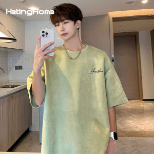 HetingHOME | Hetinghome Pink Ocean Summer Trendy Couple Short Sleeve Round Neck T-Shirt Loose Mens American Half Sleeve Polyester Fiber