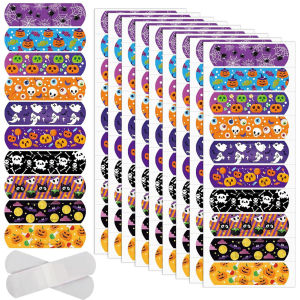 20/50Pcs Halloween Kids Cartoon Bandages Pumpkin Ghost Skull Flexible Wound Plaster 10 Styles Adhesive Waterproof Breathable Fin