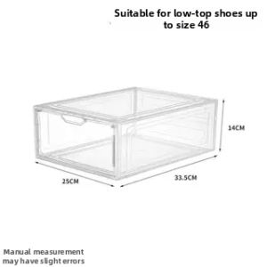 Magnetic Hard Shoe Box Storage Case Plastic Acrylic Figure Display Wall Cabinet Transparent Organizer for Sneakers And Caps