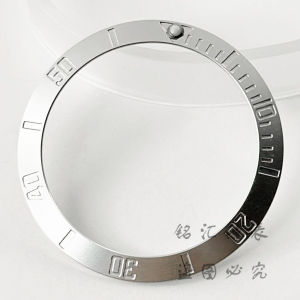 High Quality NH35 38MM Silver Chronograph Indices Function Diving GMT Aluminum Bezel Watch Replace Watch Bezel Inserts Ring
