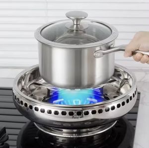 ฝาครอบเตาแก๊สสแตนเลส บังลมเตาแก๊ส ขาตั้งหม้อ ประหยัดแก๊ส ร้อนเร็ว หนาพิเศษ ฟิลเลอร์สวยที่สุด