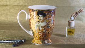 LOW PRICE High Quality Fine Bone China Coffee Cup Gustav Klimt "Portrait of Adele Bloch-Bauer I" with Box