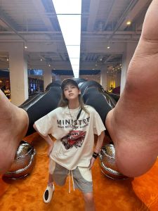 Epide Ferrari American Style Cotton T-Shirt Summer Casual Loose Couple Popular Short Sleeve round Neck Printed Youth Fashion