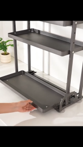 SJorage Pull Out Slim Spice Rack Premium Carbon Steel Durable and Strong Kitchen Storage Organizer
