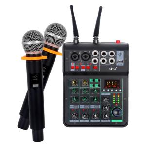 Wireless Karaoke Microphone System with Mixing Console Rechargeable Bluetooth Speaker for TV Computer Home KTV Meetings