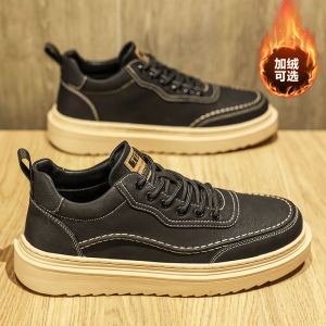 Mens Winter High-Top Martin Boots Outdoor Casual Desert War Short Boots Workwear Shoes Increased Height Comfortable Breathable