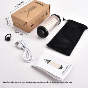 ESMARTER | Đèn Cắm Trại LED Retro 2600mAh Đèn Pin Di Động Có Thể Sạc Lại Có Móc 4 Chế Độ Chiếu Sáng Nhà Khẩn Cấp Đèn Lều Phiêu Lưu