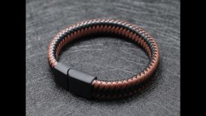 Noter Men Leather Bracelet Bangle Black Braided Magnetic Clasp Punk Braclet Homme Hand Accessories Gift For Him Pulsera Hombre