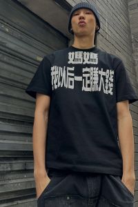 Áo Thun Cotton American High Street 24SS Hip Hop T-Shirt in Slogan Rộng Rãi Cổ Tròn Tay Ngắn Thường Ngày Mùa Hè Cho Nam Và Nữ