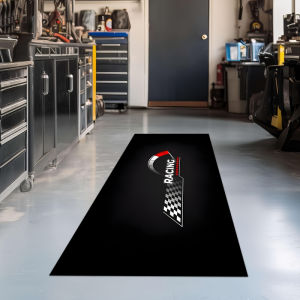 VIKAMA Racing Motorcycle Floor Mat Washable Non Slip Garage Display Rug for Corridor Bedroom Home Decor