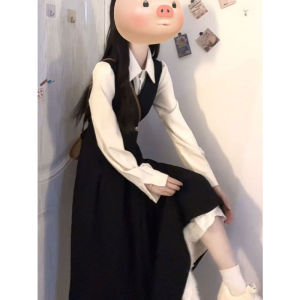 CHANGTONG | Slimming A-Line Dress French Style College Atmosphere Long Skirt High Quality Sense Fashionable Casual Wear Spring Autumn Season