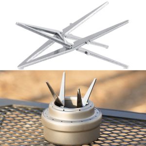 Outdoor Alcohol Stove Internal Bracket Stainless Steel Portable Detachable Four-corner Kettle Bracket Camping Tool Accessories