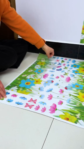 DECAL DÁN TƯỜNG LÁ GIỎ TREO HOA VÀ CHÂN TƯỜNG HOA BƯỚM