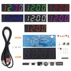 LED Digital Tube Clock DIY Electronic Kit Time Week Temp Date Display LED Electronic Clock Set Electronic Module Parts