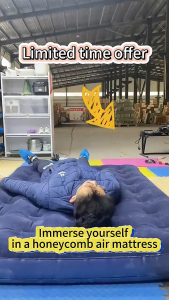 Inflatable Air Bed with Automatic Pump Camping Air Mattresses Double Person/ Family size Air Bed for Camping & Home Use