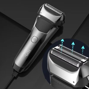 Kemei Washable Wet & Dry Electric Shaver For Men Face Beard Electric Razor Rechargeable Head Bald 3-Blade Shaving Machine System