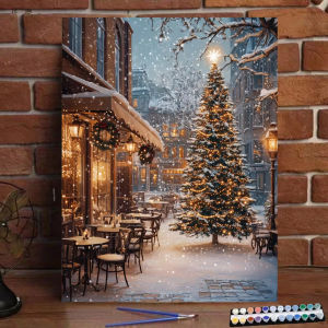 Bandai | Painting by Numbers Christmas Street Digital Painting Handmade Adult Gift Wall Decoration