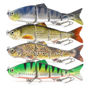 Sinking Jointed Fishing Lures 12cm Multi Joint Crank Hard Artificial Bait Plastic Ocean Fishing Tackle Swimbait