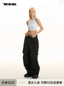 TGNS Basic Versatile Knitted Short Sleeve round Neck Solid Color Vest Women Slim Fit Workwear Casual Online Exclusive Cotton Blend