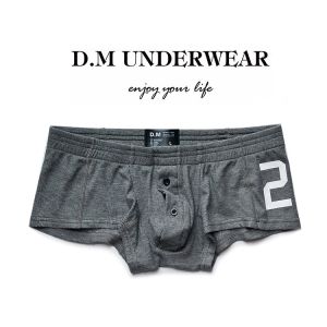 D.M Mens Underwear U-Convex Design Low Waist Boxer Pure Color Simple Style Hip Lift Modal Material for Youth