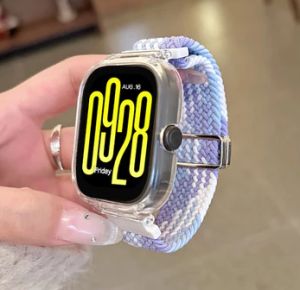 สายรัดแบบทอแม่เหล็กพร้อมเคสกลวงสำหรับ Xiaomi Redmi Watch 5 Active / Redmi Watch 5 Lite / Redmi Watch 4 / Redmi Watch 3 Active / Redmi Watch 3 / Mi Watch Lite สายรัดนาฬิกาอัจฉริยะสำหรับ Redmi Watch 5Active 5Ltie สายรัดข้อมือทดแทน