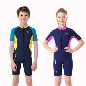 3mm Neoprene Wetsuit for Children Short Sleeve Swimming Suit Keep Warm Boys Girls Surfing Diving Snorkel Clothes Swimming Pool